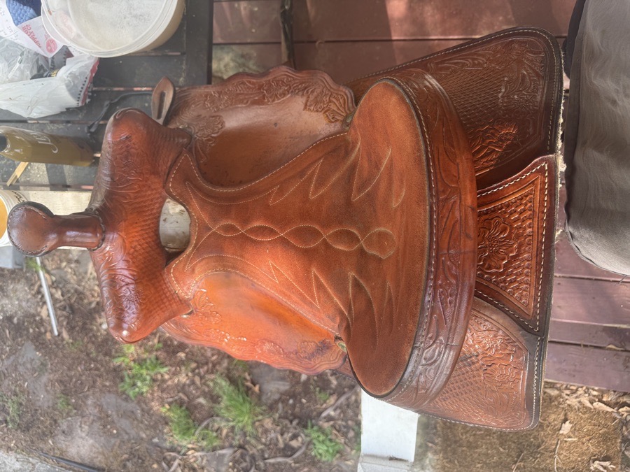 Stunning silver concho western saddle