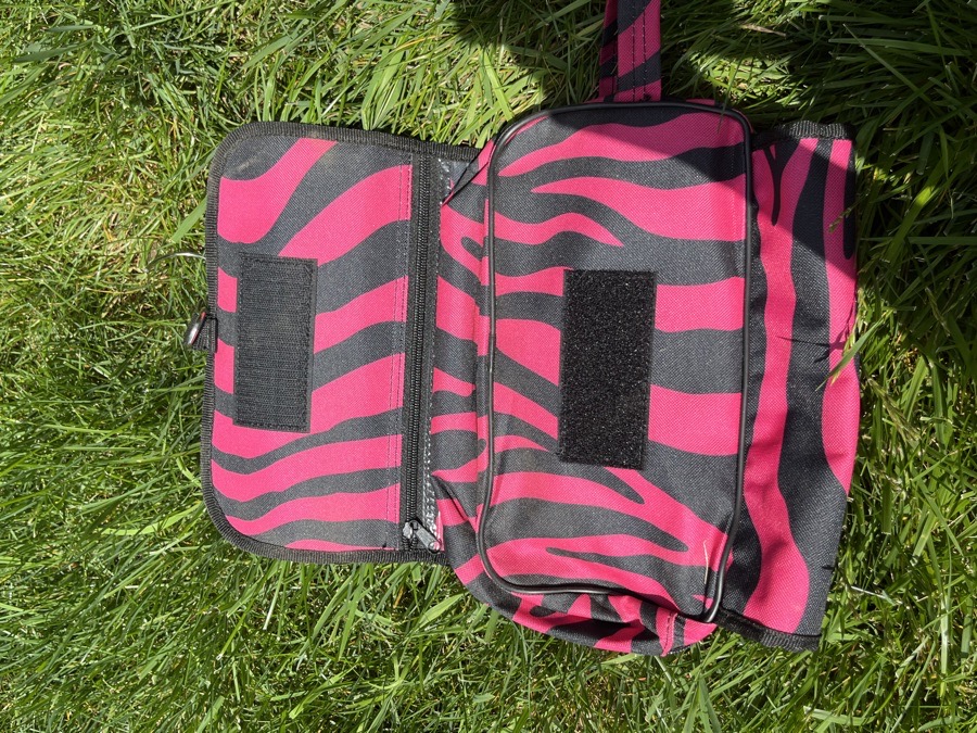 Zebra print hanging caddy