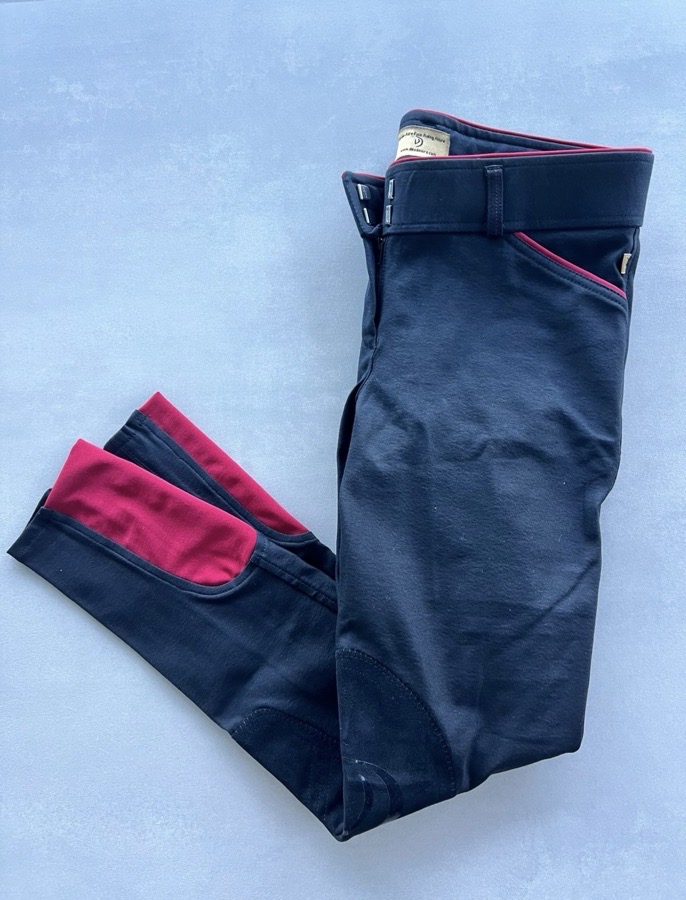 Devon-Aire knee patch suede rubber breeches size 26 equestrian tack horse riding