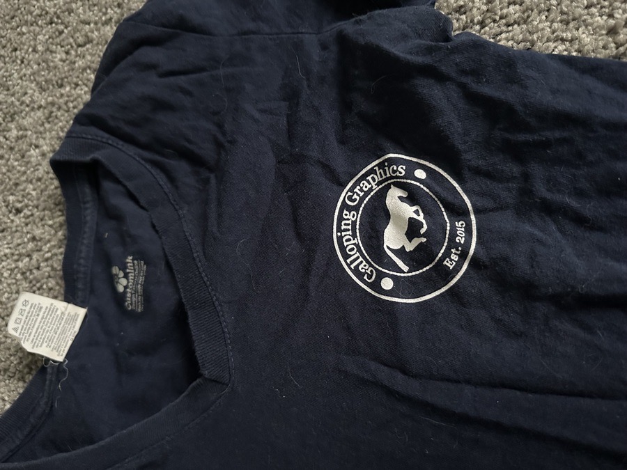 Small work hard equestrian tee shirt