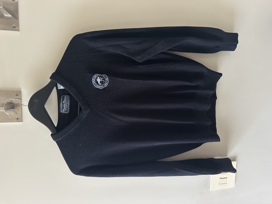 Hadfields Black V-Neck Cashmerlon Sweater - Medium 