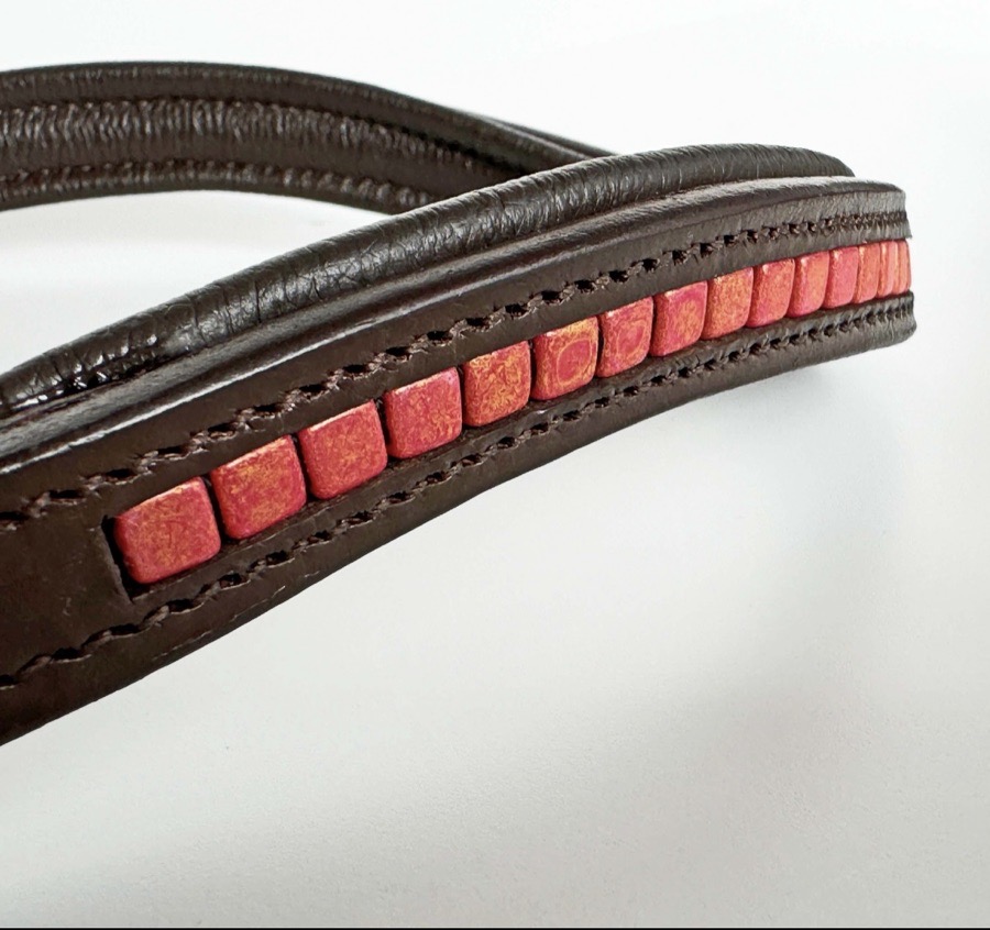 Pink/Peach Beaded Browband