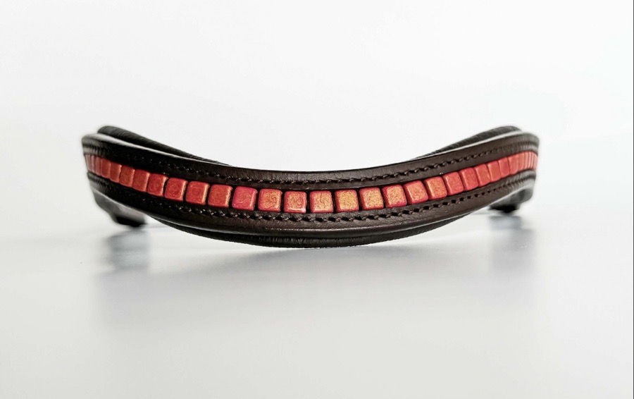 Pink/Peach Beaded Browband