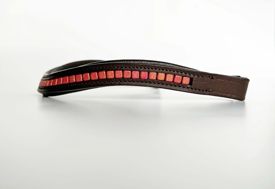 Pink/Peach Beaded Browband 