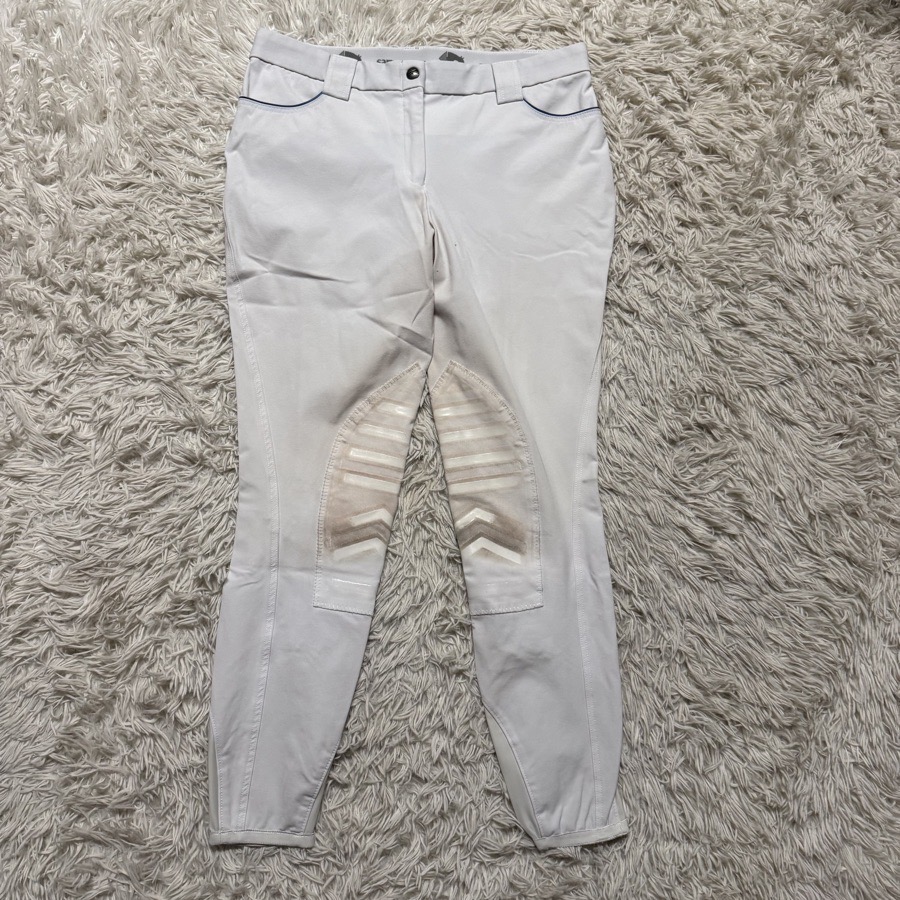 Women’s Size 32 White Sarm Hippique Knee Patch Horseback Riding Breeches