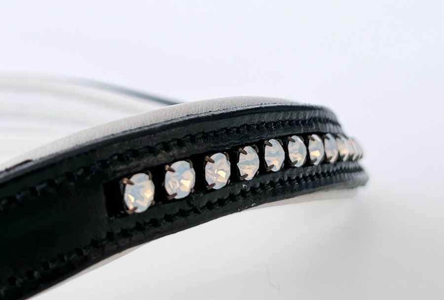 Moonstone Crystal Browband with White Contrast Padding