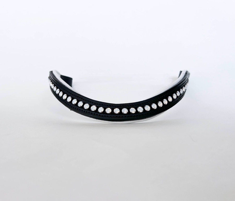 Moonstone Crystal Browband with White Contrast Padding