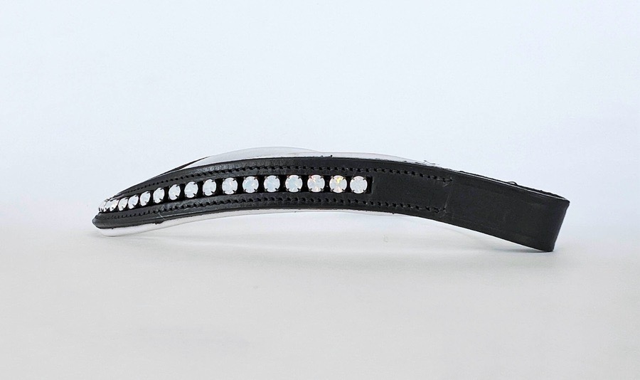 Moonstone Crystal Browband with White Contrast Padding