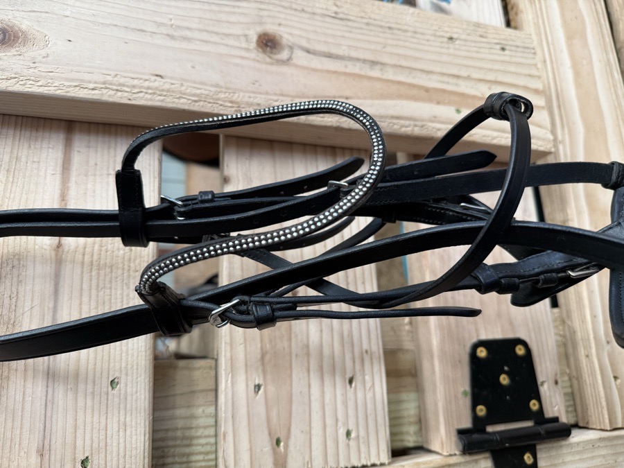 Black bridle with bling browband