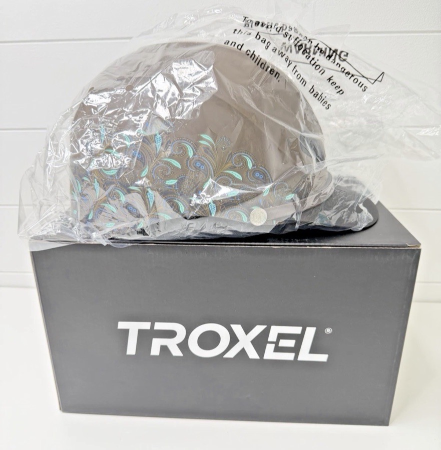 Troxel Dakota Riding Helmet Large Turq Paisley Western Equestrian ASTM/SEI