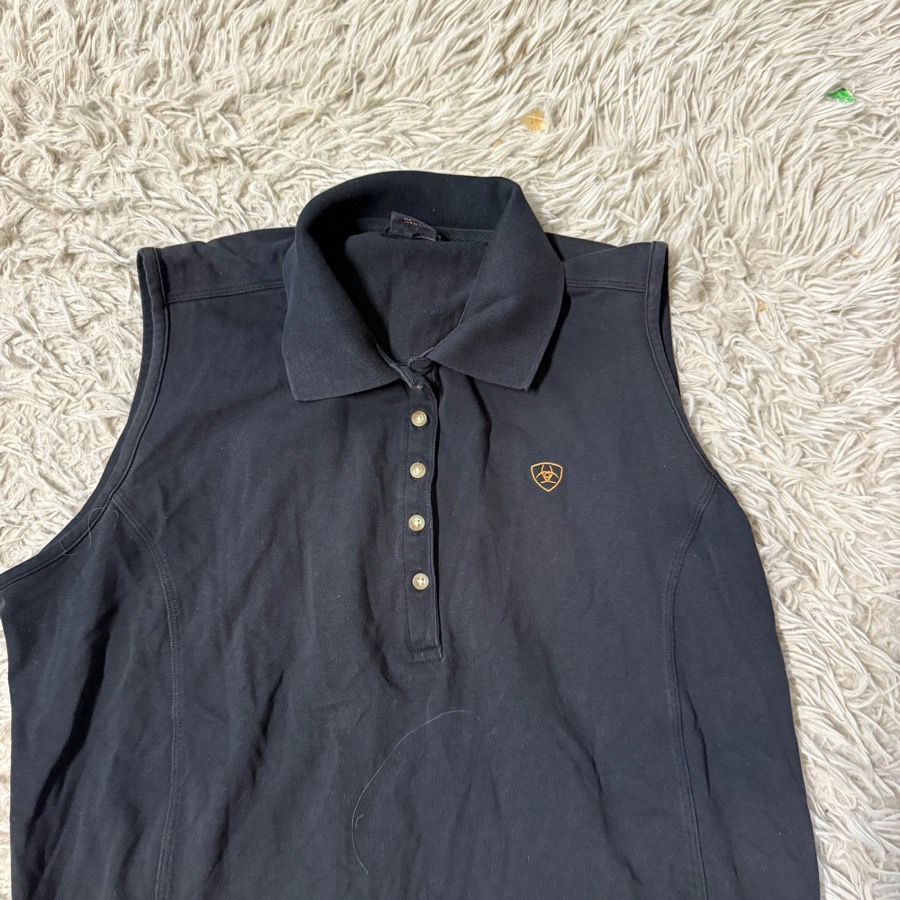Women’s XL Black Ariat Sleeveless Horseback Riding Polo Shirt