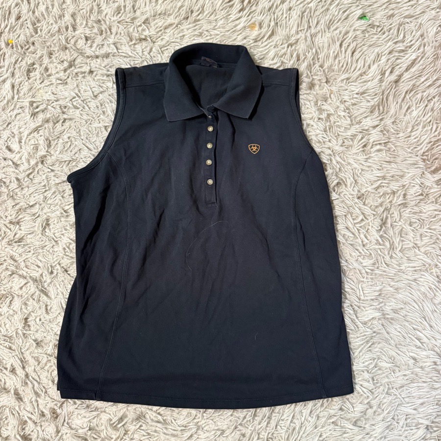 Women’s XL Black Ariat Sleeveless Horseback Riding Polo Shirt