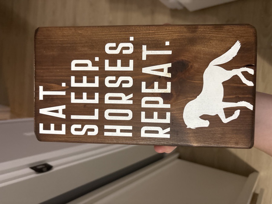 Eat Sleep Horses Repeat Wooden Sign