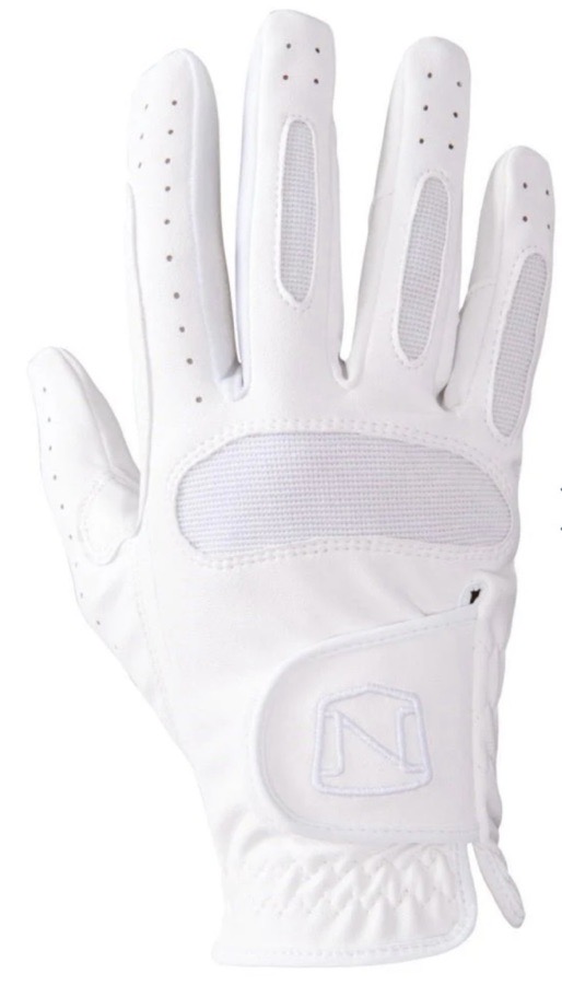 Noble Outfitters Ready to Ride Leather show gloves white size  6 equestrian ride