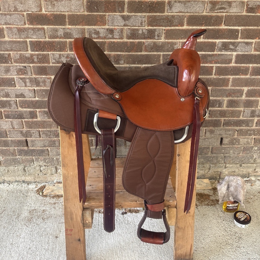 15’’ Ladies Big Horn Trail Saddle,SQHB, Challenger back cinch included