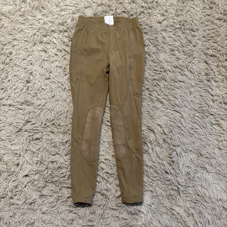 Girl’s Medium Tan Baleaf Knee Patch Horseback Riding Tights Breeches