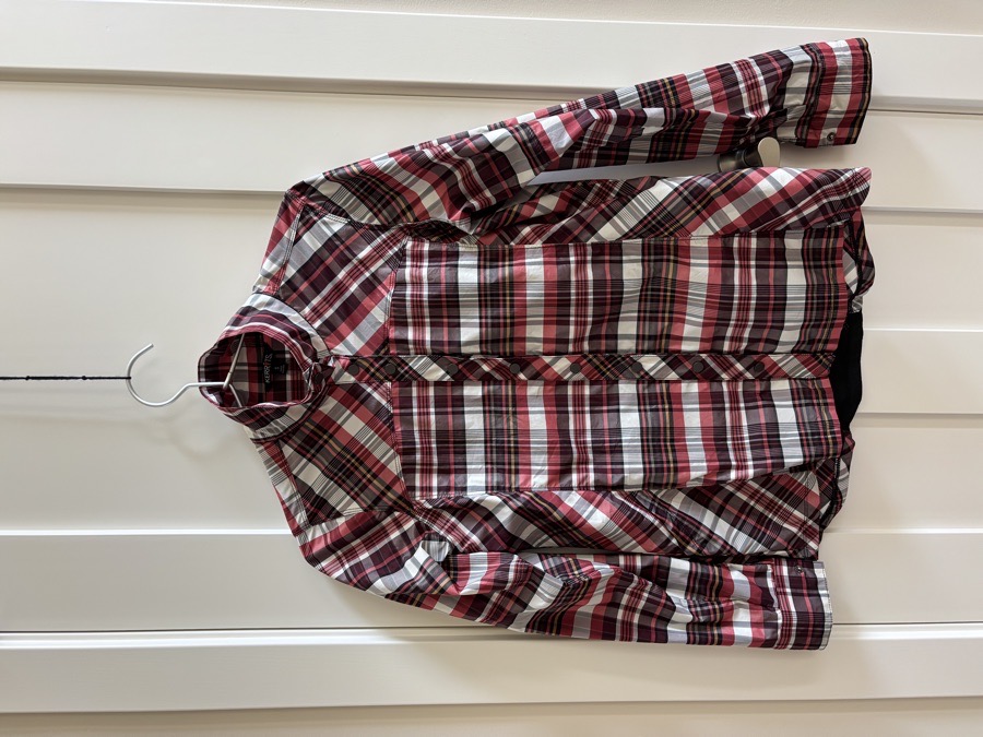 Kerrits Triple Chill LS Sun Shirt / Not Just A Barn Shirt - Sangria Plaid size S