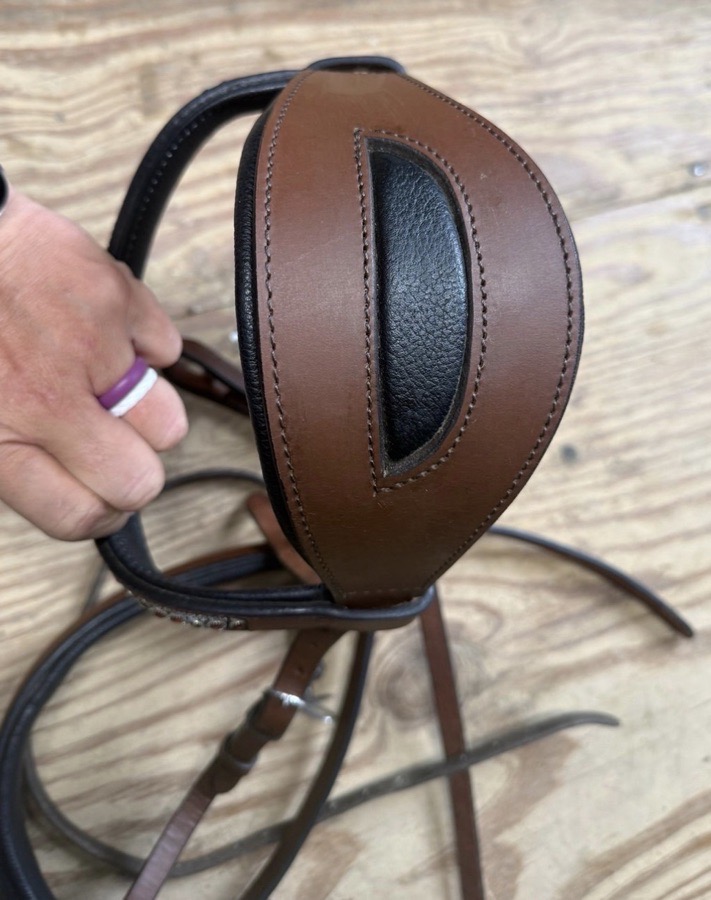 Brown anatomical cob bridle