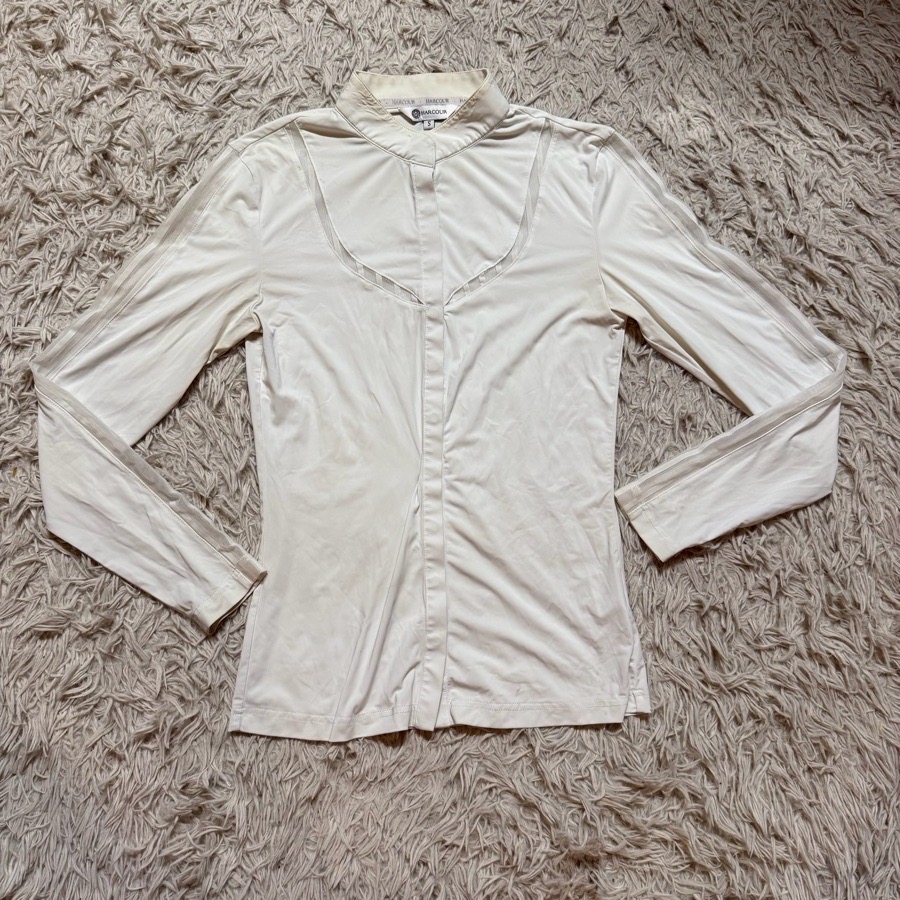 Women’s Small White Harcour Long Sleeve Horseback Riding Show Shirt