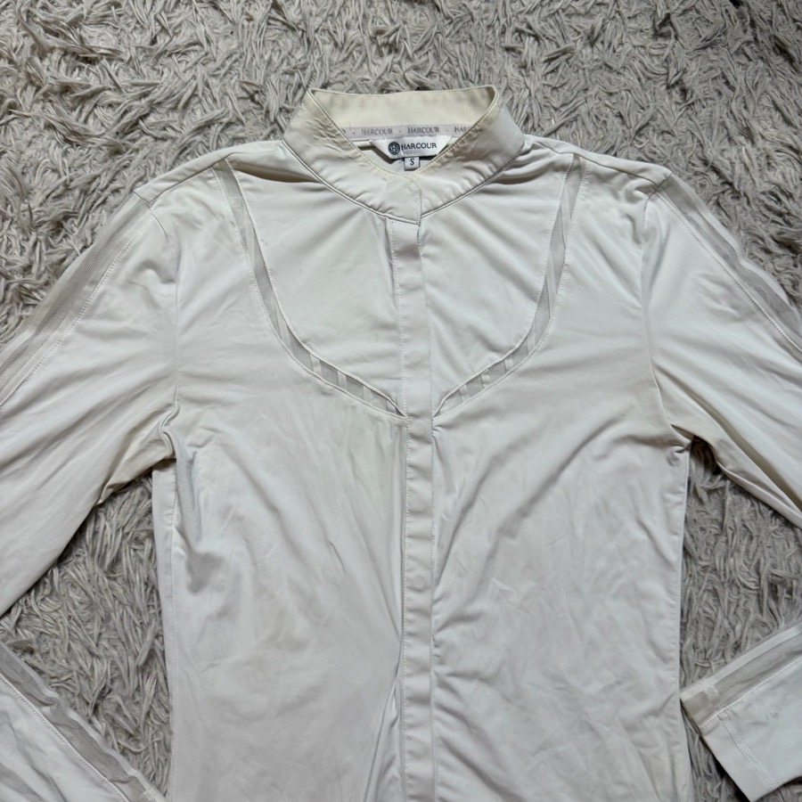 Women’s Small White Harcour Long Sleeve Horseback Riding Show Shirt