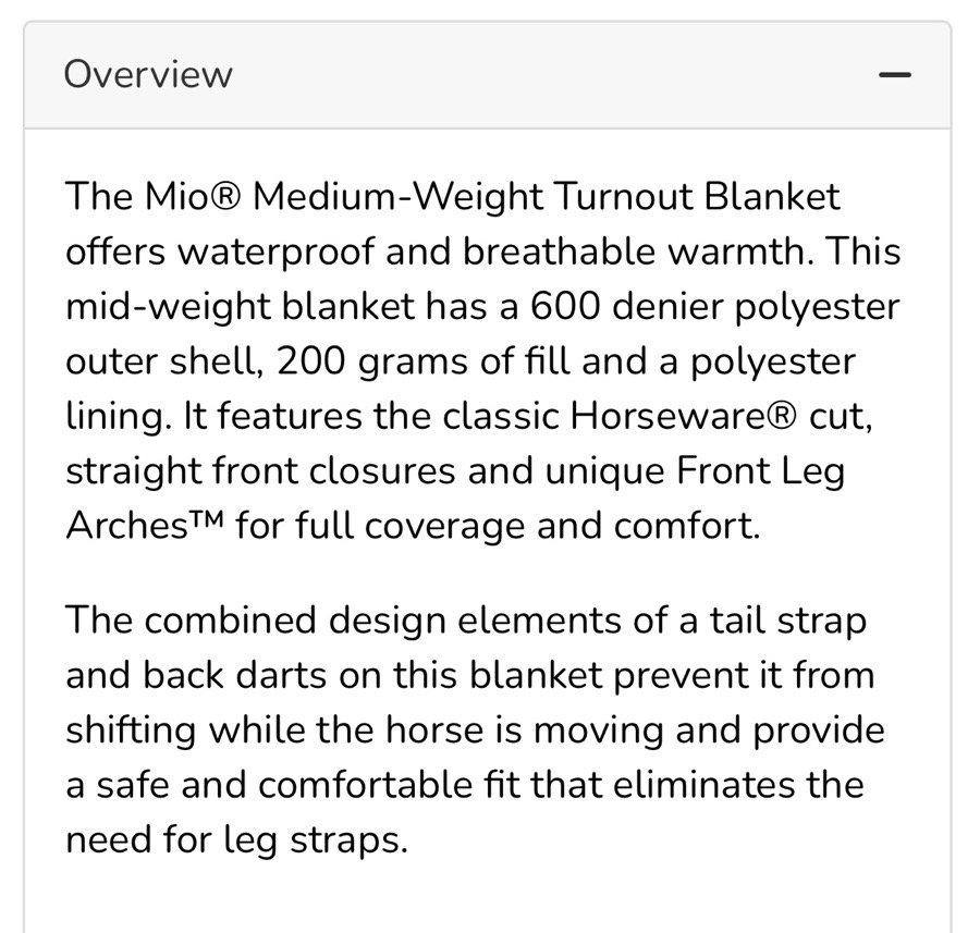 Horseware turnout blankets