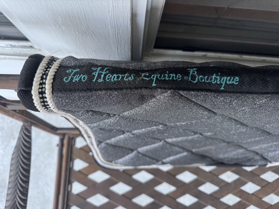 Two hearts equine glitter saddle pad