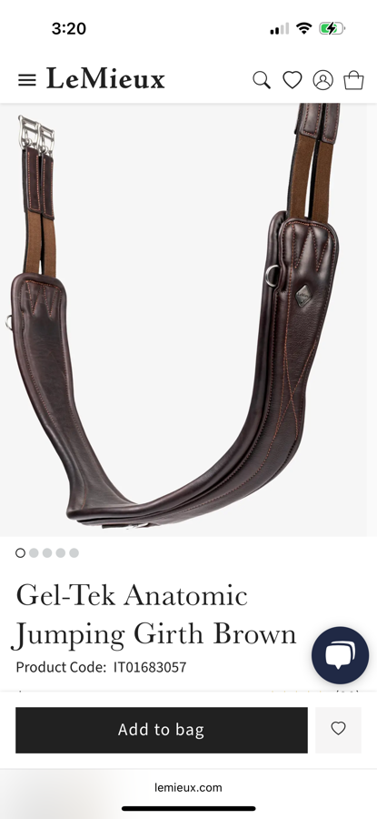 Lemieux Gel-Tek Anatomic Jumping Girth