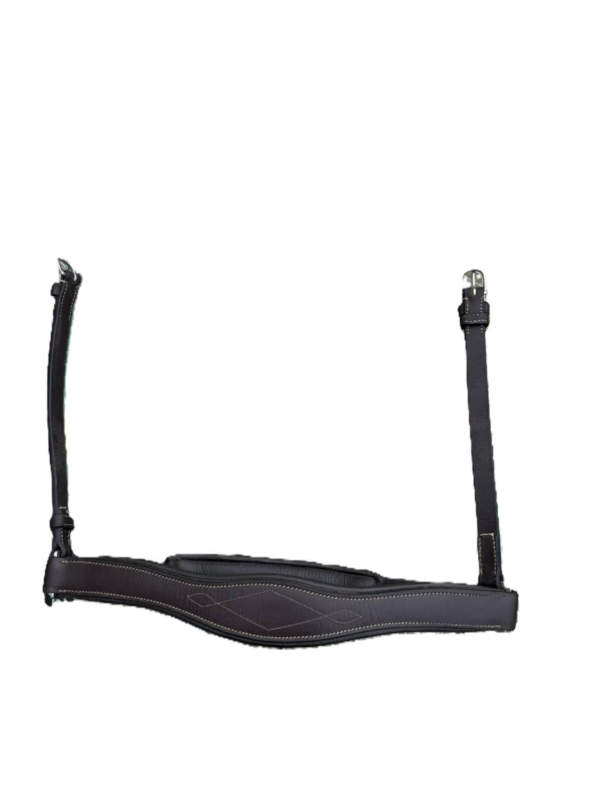 Anatomical Padded Cavesson Noseband – Cob – Havana w/ Contrast Stitching