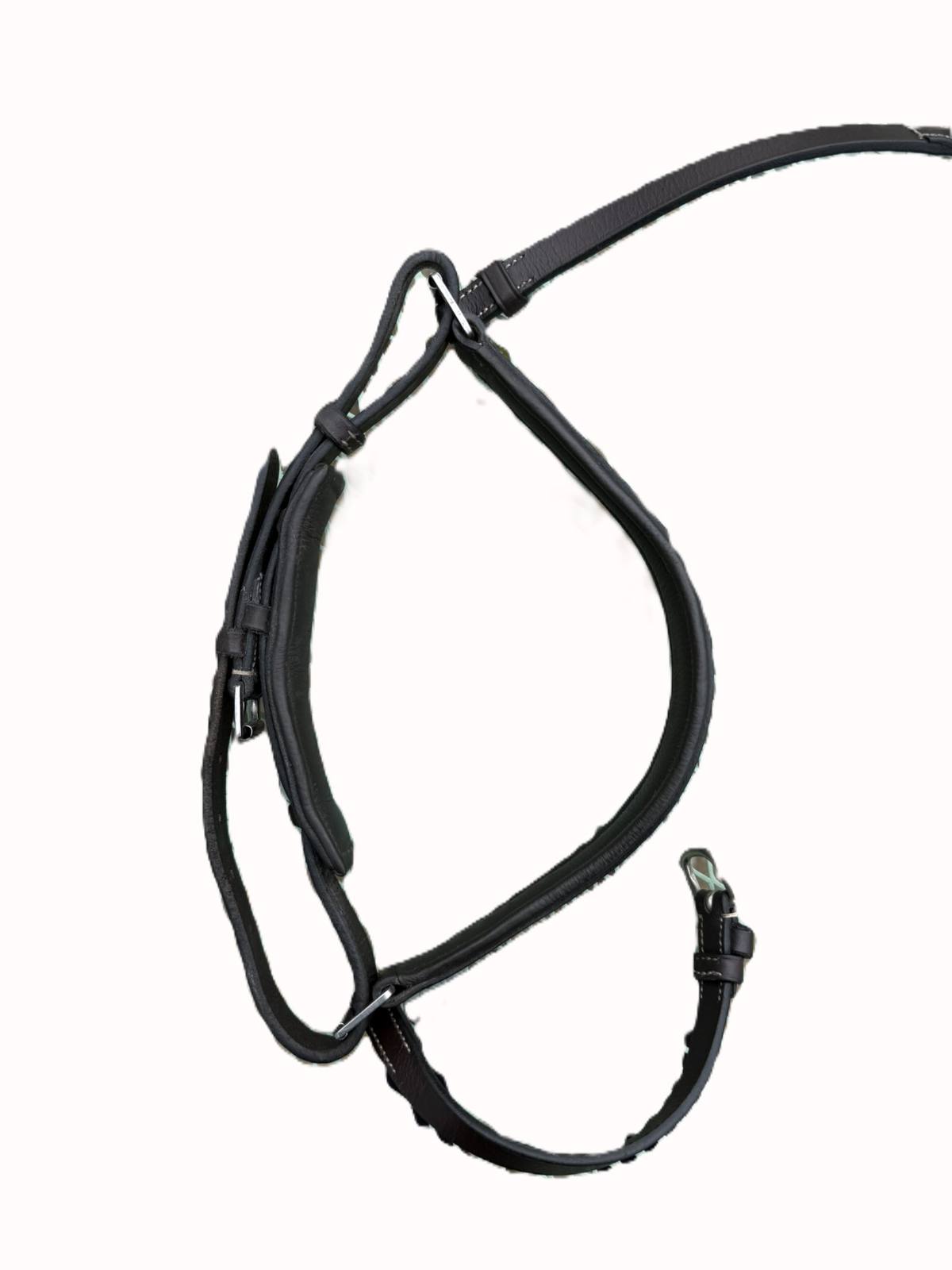 Anatomical Padded Cavesson Noseband – Cob – Havana w/ Contrast Stitching