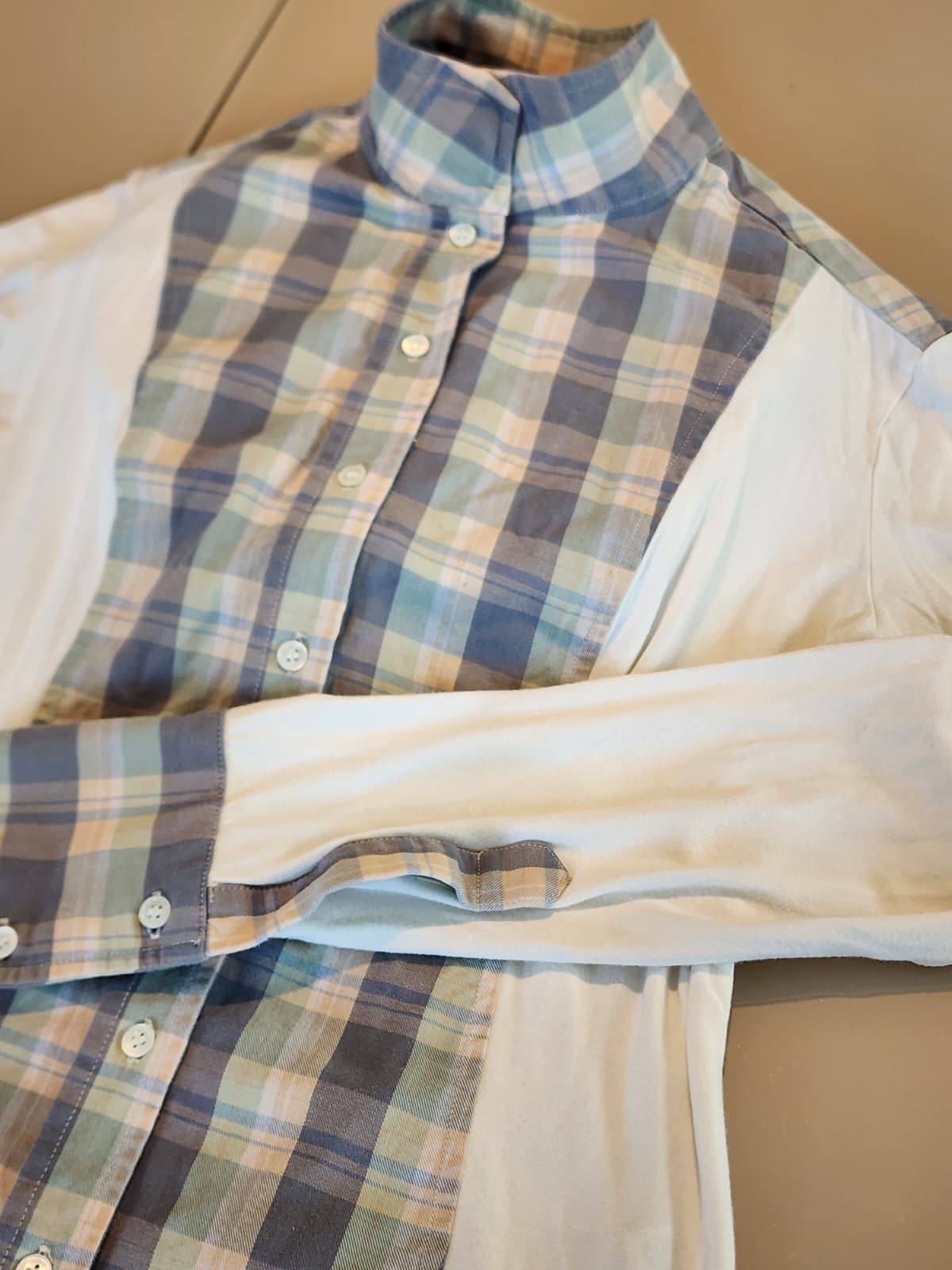 Le Fash Women's Plaid Equestrian Show Shirt Size L