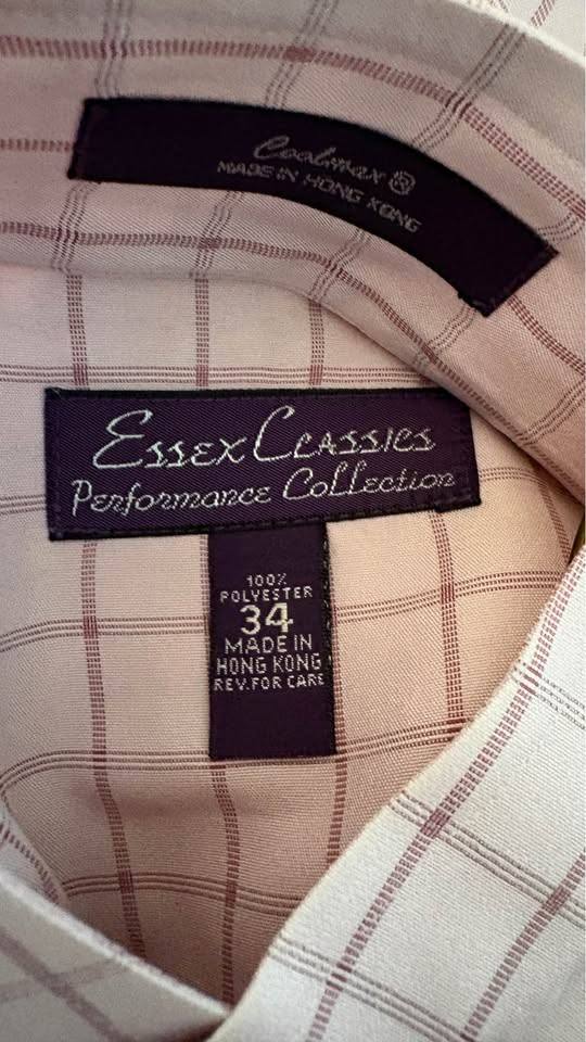 2 Essex Classics Performance Show Shirts, Size 34, with 4 Matching Collars