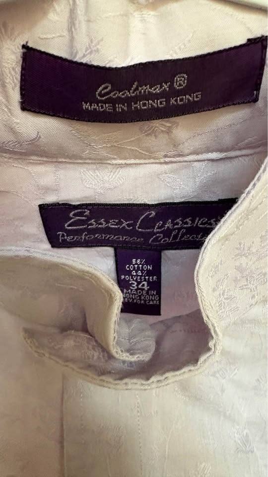 2 Essex Classics Performance Show Shirts, Size 34, with 4 Matching Collars