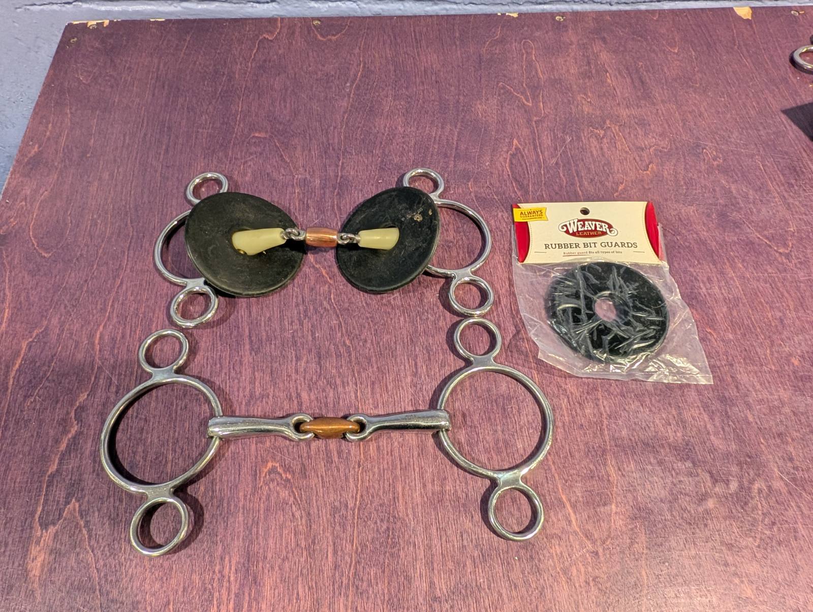 Happy Mouth and Shires Two Ring Bits - copper roller & lozenge