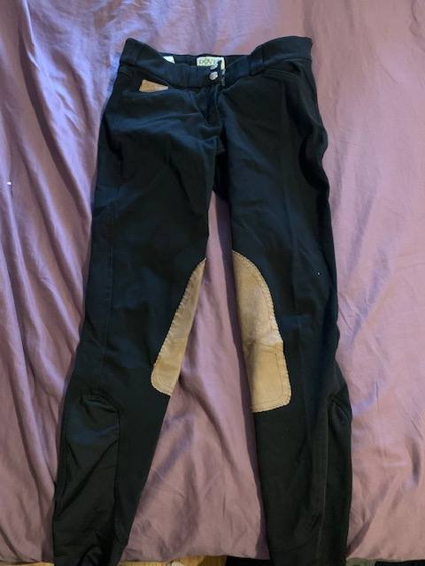 DOVER SADDLERY Black Breeches , size 26. Good Condition