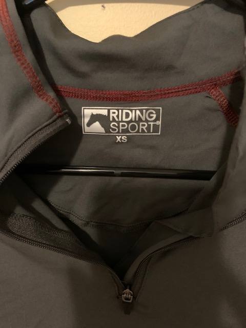 RIDING SPORT Quarter Zip Gray light weight riding shirt. size XS