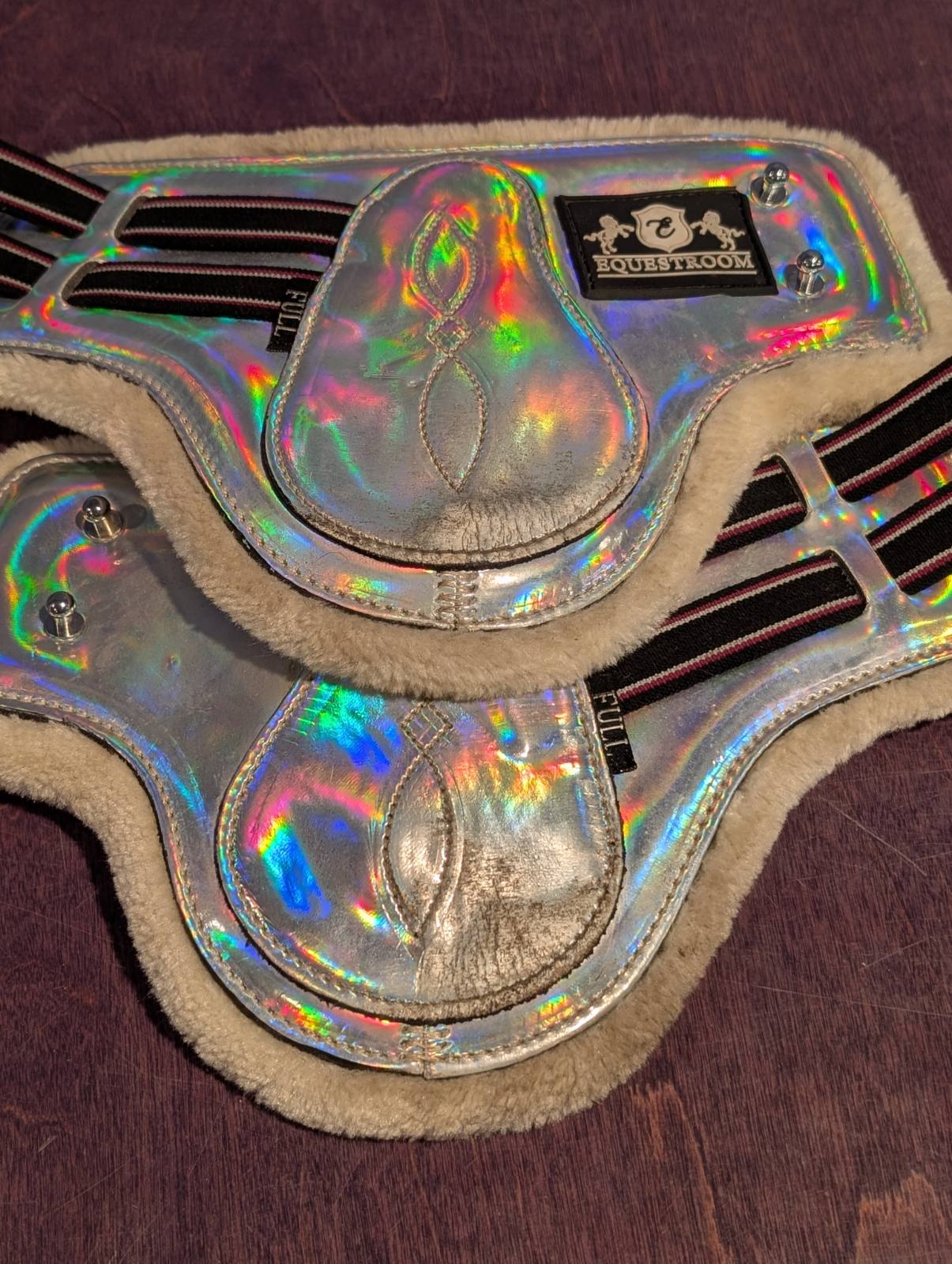 Equestroom Holograph Open Front Fleece Boots - Full