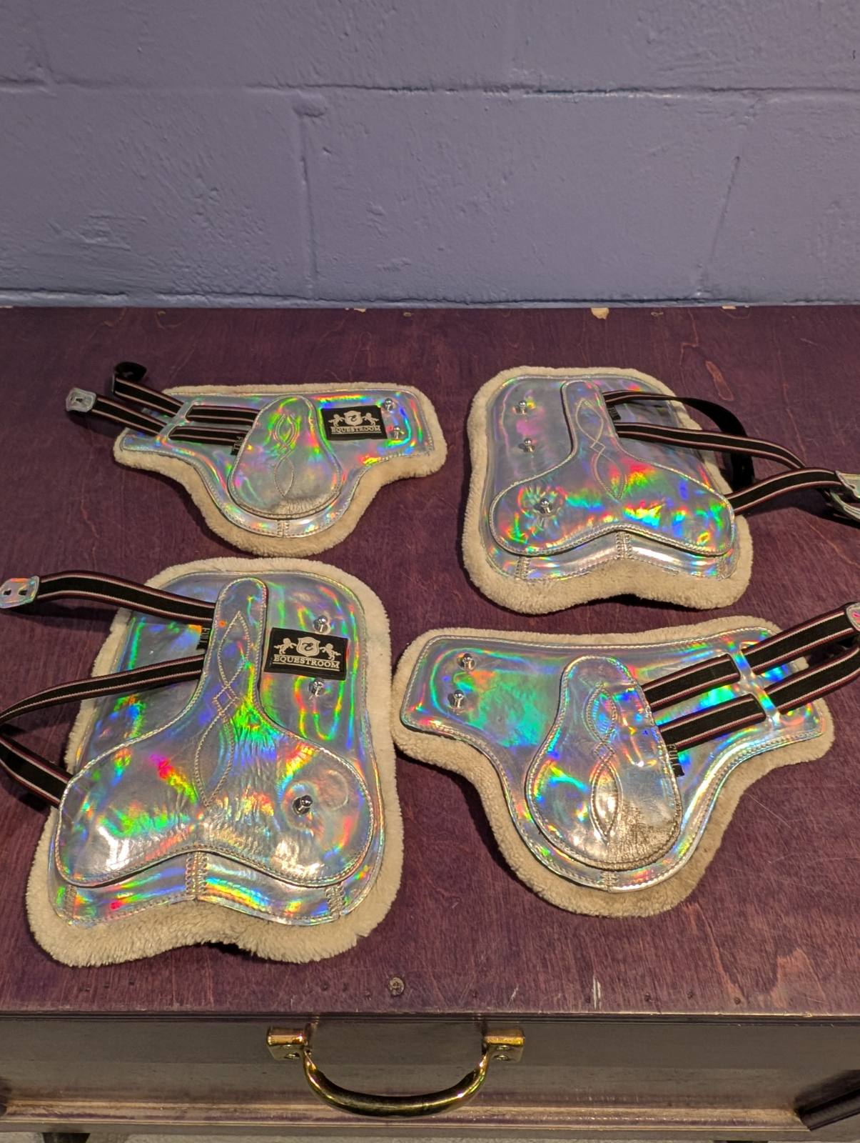 Equestroom Holograph Open Front Fleece Boots - Full