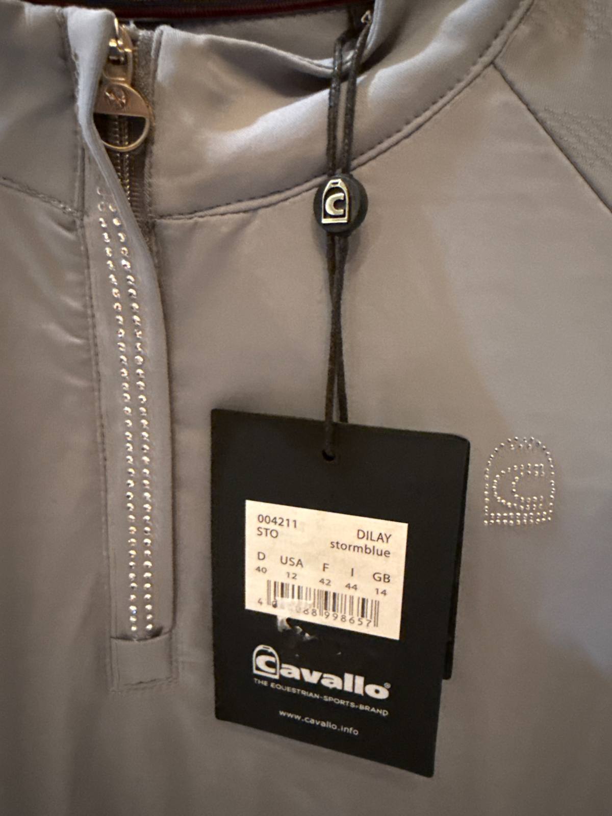 Cavallo Dilay Stormblue SS Quarter Zip Size 12