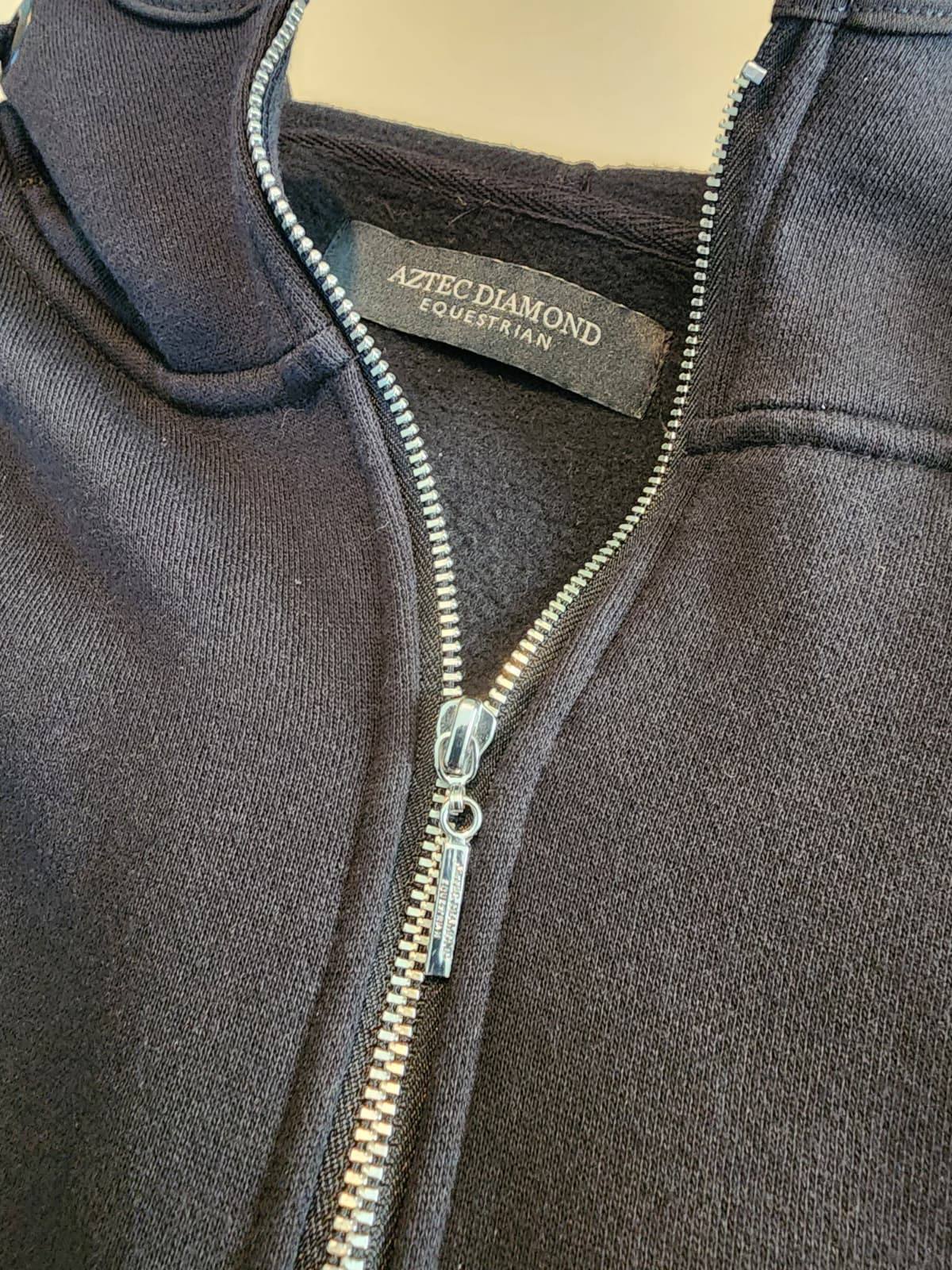 Aztec Diamond Women's Black Equestrian Quarter Zip Hoodie Size M