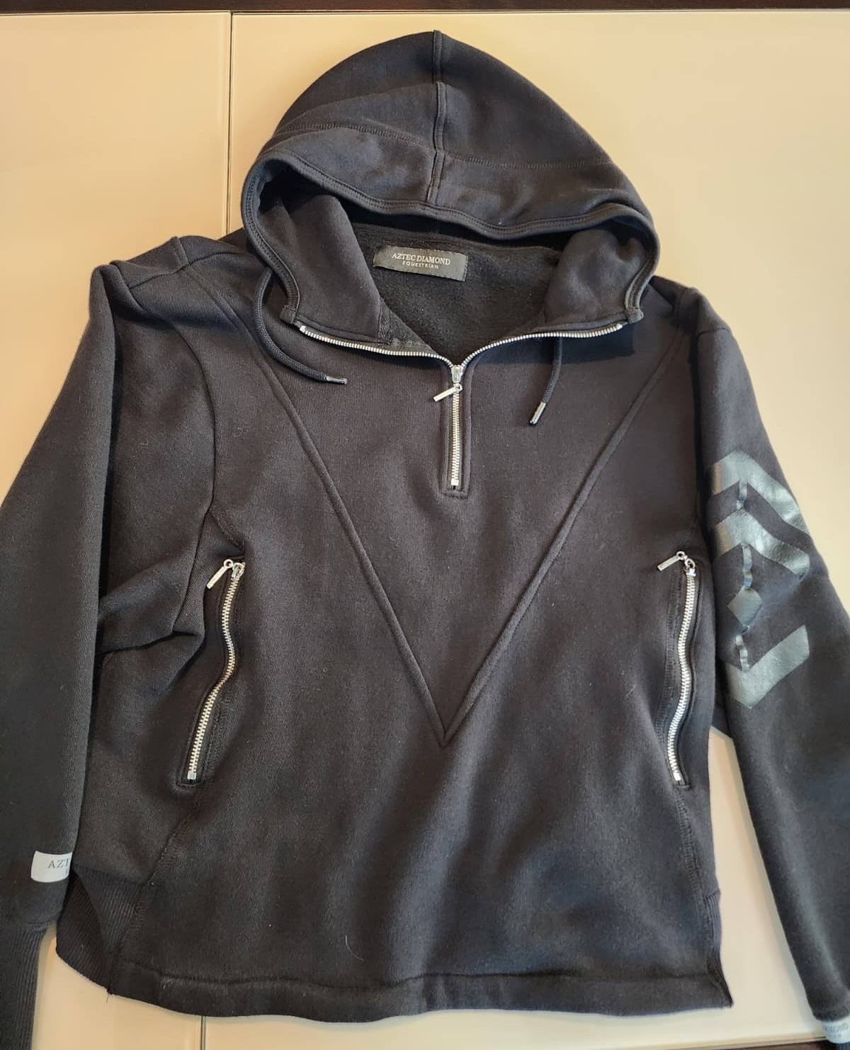 Aztec Diamond Women's Black Equestrian Quarter Zip Hoodie Size M