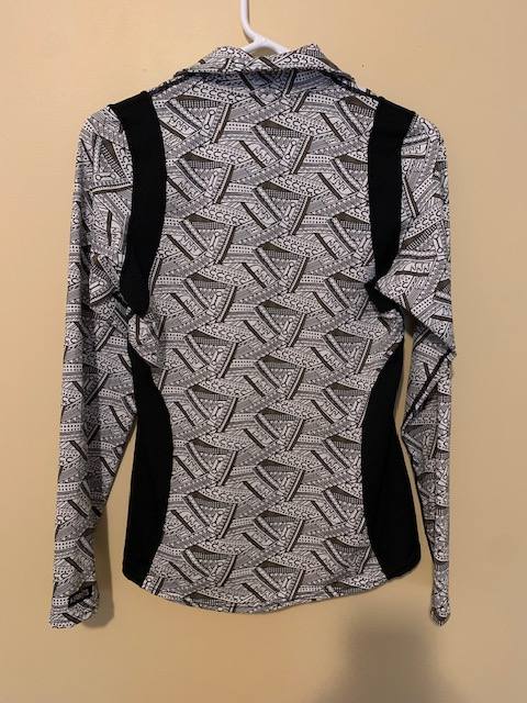 KERRITS Riding Shirt ,Quarter zip, black and white pattern. Size S ,worn once