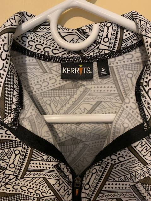 KERRITS Riding Shirt ,Quarter zip, black and white pattern. Size S ,worn once