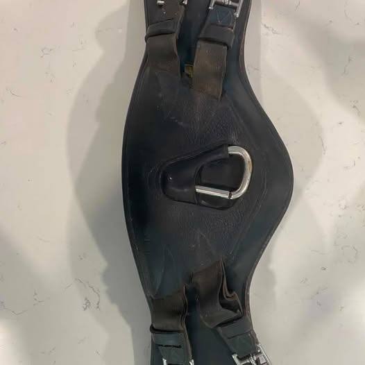 DEVOUCOUX Dressage Girth 20" double elastic with carabiner clip black