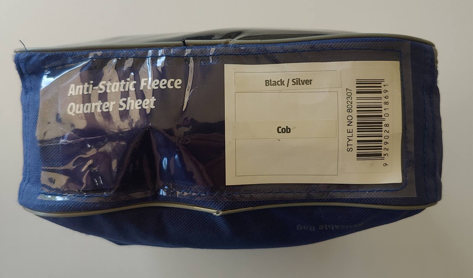 WeatherBeeta Anti-Static Fleece Quarter Sheet Cob Black/Silver Lightly Used