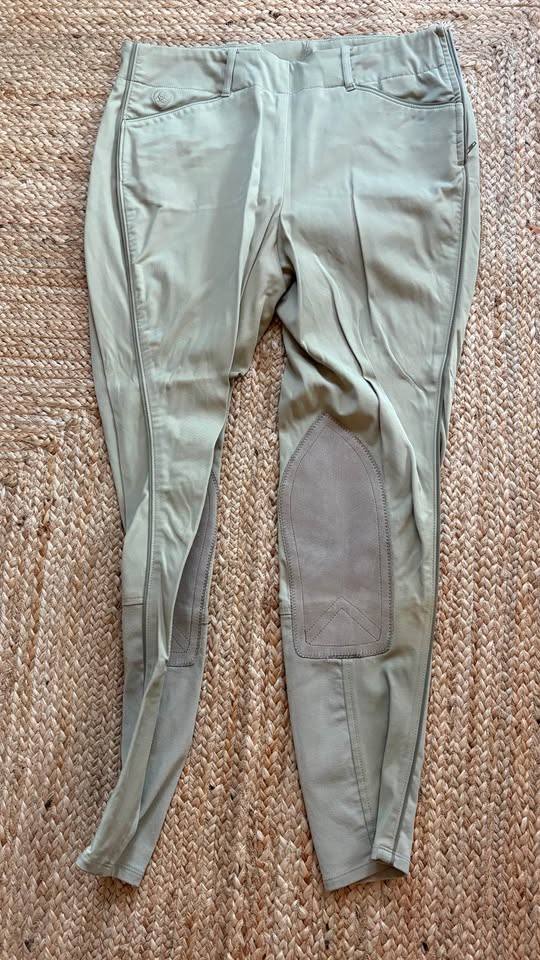 2 Ariat Knee Patch Show Breeches, Tan, Size 26 Long (26L)