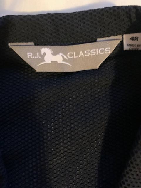 RJ CLASSICS NAVY BLUE MESH SHOW JACKET SIZE 4R small, regular
