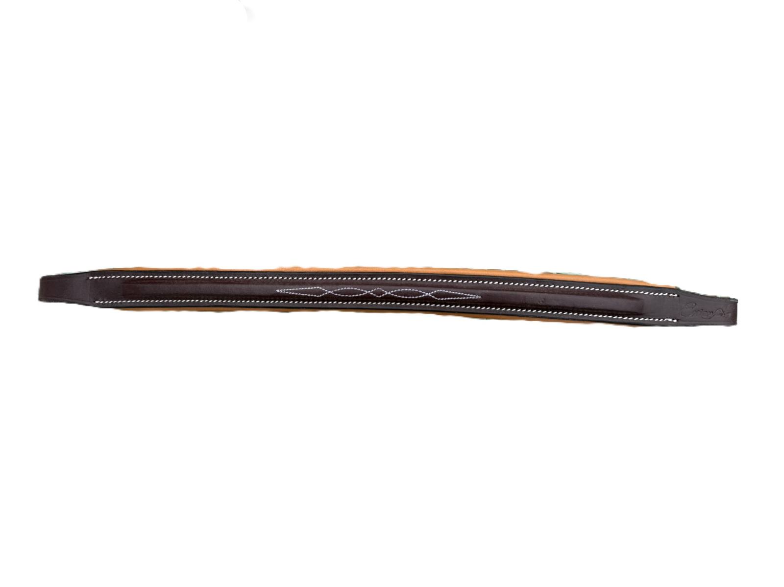 ExionPro Raised Padded Browband – Cob – Vegetable Tanned Leather Oak Brown