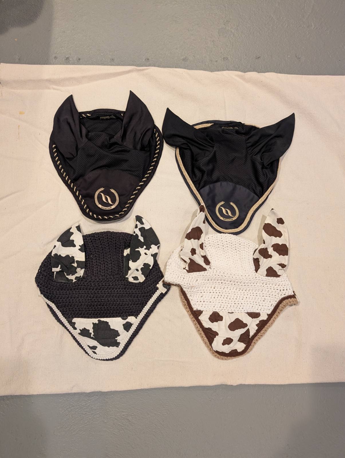 Back on Track and Hoof Track Designs Fly Bonnet Ear Net Horse Size