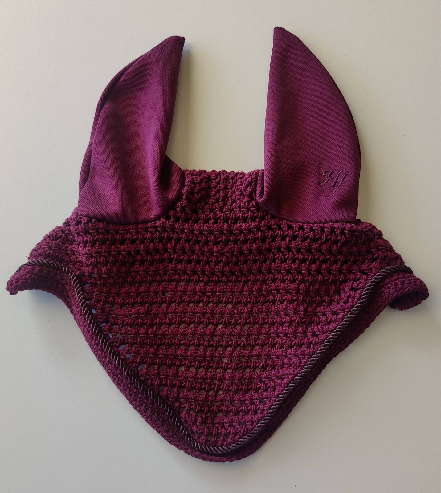 Horse-friends Burgundy Ear Bonnet Pony Size Unused