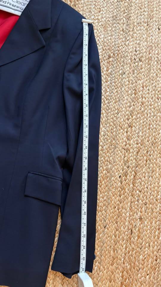 Grand Prix Navy Hunt Show Coat, Red Lining, Approx. Size 34, Made in Canada